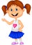 Cute girl cartoon presenting