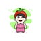 Cute girl character wearing tomato costume