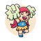 Cute girl cheerleader cartoon