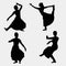 Cute Girl Dancing Silhouette Vector Art Bundle.