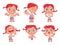 Cute girl with different emotions. Emoji Stickers Emotions