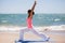 Cute girl doing some yoga