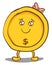 A cute girl gold coin, vector or color illustration