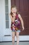 Cute Girl Laughing on Porch