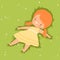 Cute Girl Lying Down on Green Lawn, Lovely Kid Lying on Grass Dreamily Looking into Sky Cartoon Vector Illustration