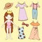 Cute girl paper doll set