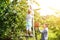 Cute Girl Picking Cherries With Her Mother