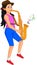 Cute girl playing saxophone  cartoon