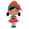 Cute Girl in a Santa elf costume