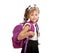Cute girl with schoolbag
