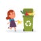 Cute girl sorting trash and garbage for recycling