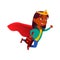 cute girl in superhero costume running at school with bag cartoon vector