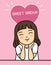 Cute girl sweet dream character vector illustration