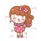 Cute girl vector Kawaii cartoon with candy sweet pastel color lovely character Illustration