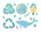 Cute girl world whale bulb recycle foliage environment ecology