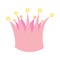 Cute girly pink crown in flat style. Fairytale element for royal family, simple pink crown icon, children\\\'s illustration