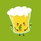 Cute glass of beer vomit. Vector flat