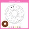 Cute glazed donut for coloring book