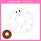 Cute glazed donut for coloring book