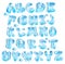 Cute glossy blue alphabet