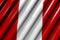 Cute glossy - looks like plastic flag of Peru with big folds - any feast flag 3d illustration