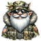 Cute Gnome Army Soldier Camouflage Clipart Illustration AI Generative