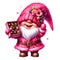 Cute Gnome Box Chocolates Valentine Clipart Illustration AI Generative