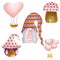 Cute gnome clipart  valentine`s day design