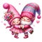 Cute Gnome Couple Dancing Clipart Illustration AI Generative