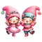 Cute Gnome Couple Dancing Clipart Illustration AI Generative