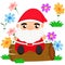 Cute gnome with flowers illustrations vector