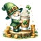 Cute Gnome Irish Coffee Cream Clipart Illustration AI Generative