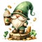 Cute Gnome Irish Coffee Cream Clipart Illustration AI Generative