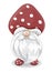 Cute gnome mushroom fly agaric