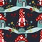 Cute gnome seamless pattern