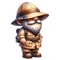 Cute Gnome Wearing Safari Suit Watercolor Clipart Illustration AI Generative