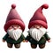 Cute gnomes wearing a Christmas themed outfit, He wears a red hat and has a long white beard.