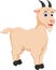Cute goat cartoon standing with smile