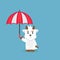 Cute Goat Holding Umbrella