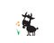 Cute Goat silhouette and flower illustration. Cartoon character.