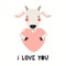 Cute goat Valentine card