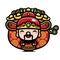 the cute god of wealth cai shen cartoon character brings a lot of gold coins and coins