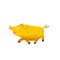 Cute gold pig cartoon. Cheerful golden pig character