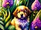 Cute gold retriever puppy - AI generated art