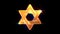 cute gold star of david isolated - object 3D rendering