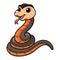 Cute golden crowned snake cartoon