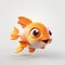 Cute Golden Fish 3d Cartoon Illustration With Unreal Engine Style