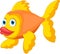 Cute golden fish cartoon