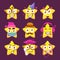 Cute golden star set with different expression