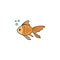 Cute goldfish vector illustration icon
